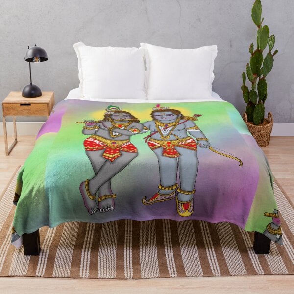Item preview, Lord Rama & Krishna Artwork | Divine Hindu Gods Digital Art Illustration designed and sold by Harshit_Digital_Arts.