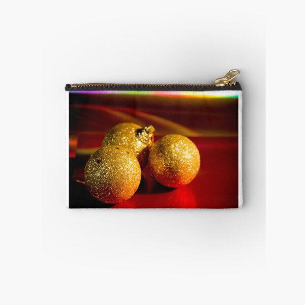 Item preview, Three yellow christmas balls on red background designed and sold by GemaIbarra.