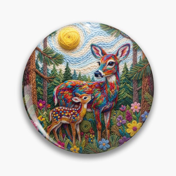 Item preview, Yarn Deer and Her Yarn Fawn in the Forest designed and sold by Tridentulus.
