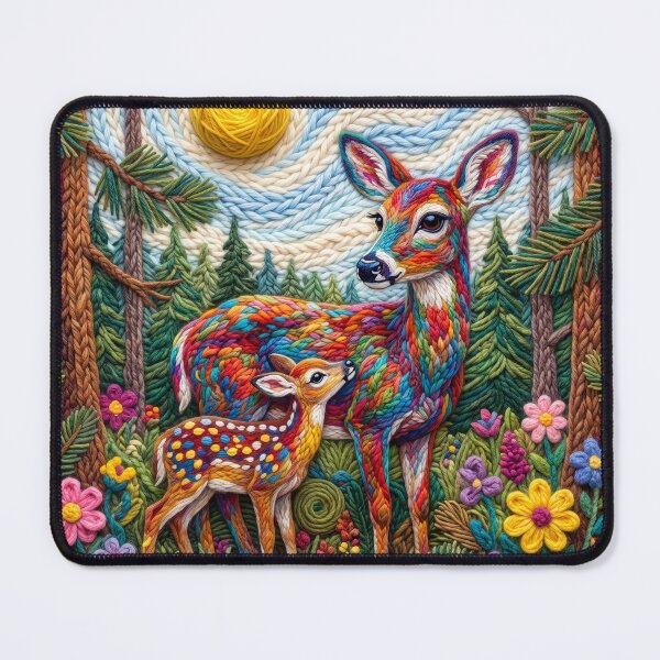 Item preview, Yarn Deer and Her Yarn Fawn in the Forest designed and sold by Tridentulus.