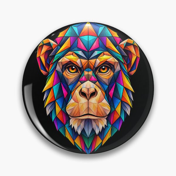 Item preview, Vibrant Geometric Monkey Face – Colorful Polygonal Primate Art for Jungle Lovers designed and sold by Geometric Art..