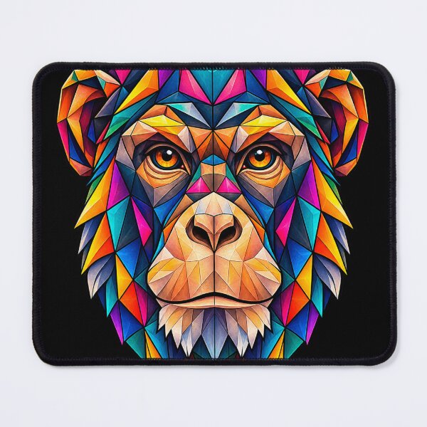 Item preview, Vibrant Geometric Monkey Face – Colorful Polygonal Primate Art for Jungle Lovers designed and sold by Geometric Art..