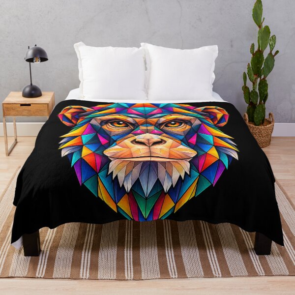 Item preview, Vibrant Geometric Monkey Face – Colorful Polygonal Primate Art for Jungle Lovers designed and sold by Geometric Art..