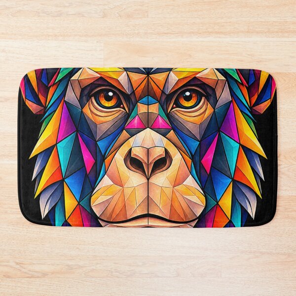Item preview, Vibrant Geometric Monkey Face – Colorful Polygonal Primate Art for Jungle Lovers designed and sold by Geometric Art..