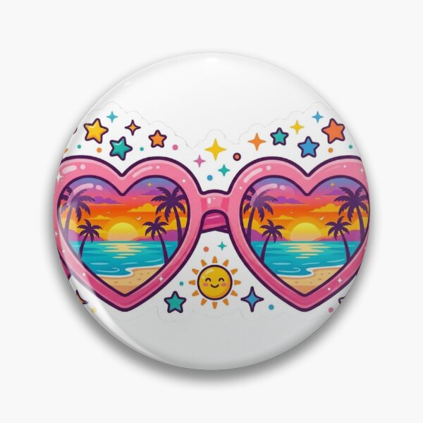 Item preview, Sunset in Heart-Shaped Glasses - Tropical Vibes designed and sold by conamor-bymel.