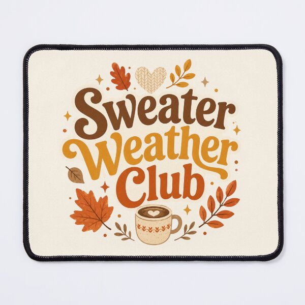 Item preview, Sweater Weather Club Cute Cozy Fall Design – Soft Ivory Background designed and sold by Bright Little Things.