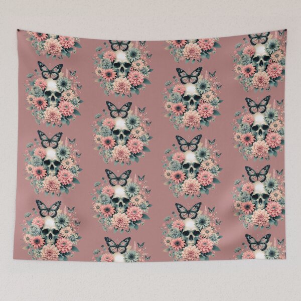 Item preview, Skull with butterflies in the style of Dark Academia designed and sold by BriSher.