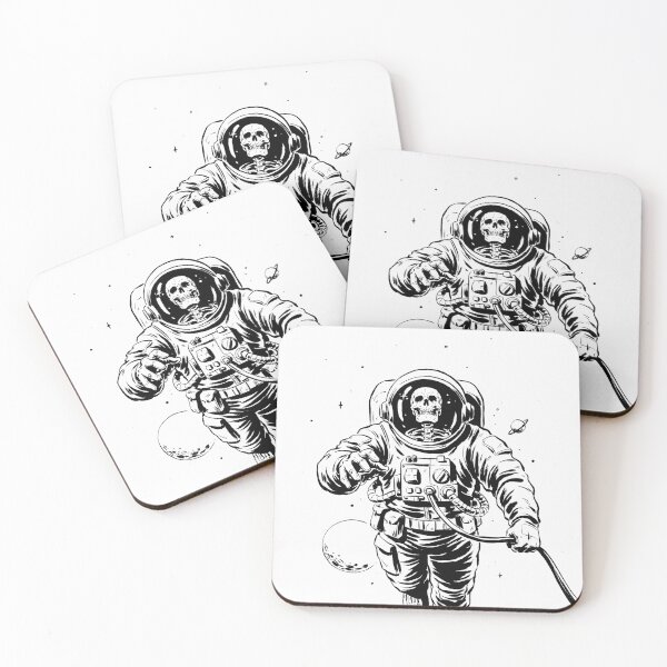 Item preview, Skeleton Astronaut Lost in Space Black and White Art designed and sold by AsgerVinter.