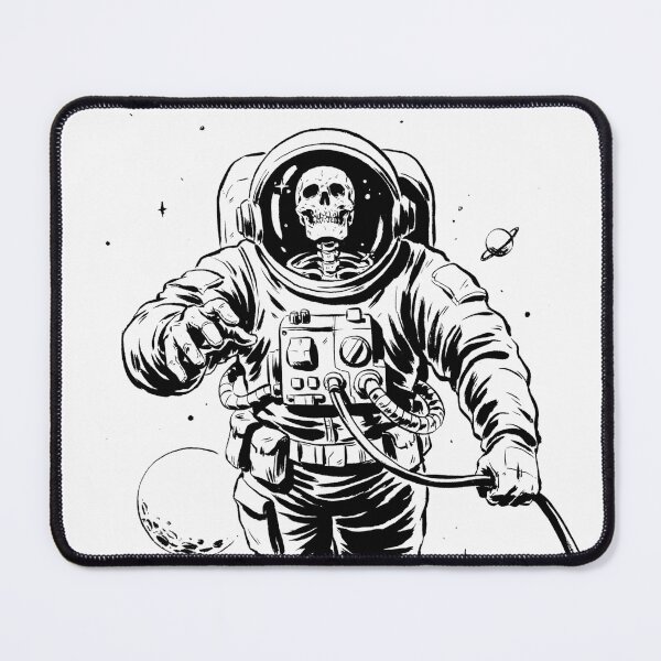 Item preview, Skeleton Astronaut Lost in Space Black and White Art designed and sold by AsgerVinter.