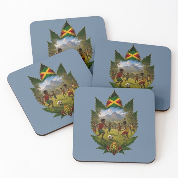 Item preview, Jamaican Soccer Kids Cannabis Leaf Art | Reggae Roots Culture designed and sold by digitalbob60.