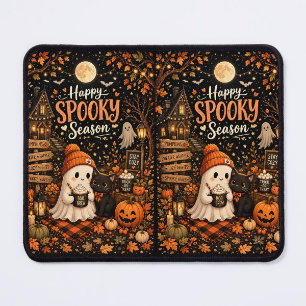 Item preview, Happy Spooky Season | Cozy Halloween Ghost & Black Cat | Cute Pumpkin Autumn Night Design designed and sold by TheAllInStore.