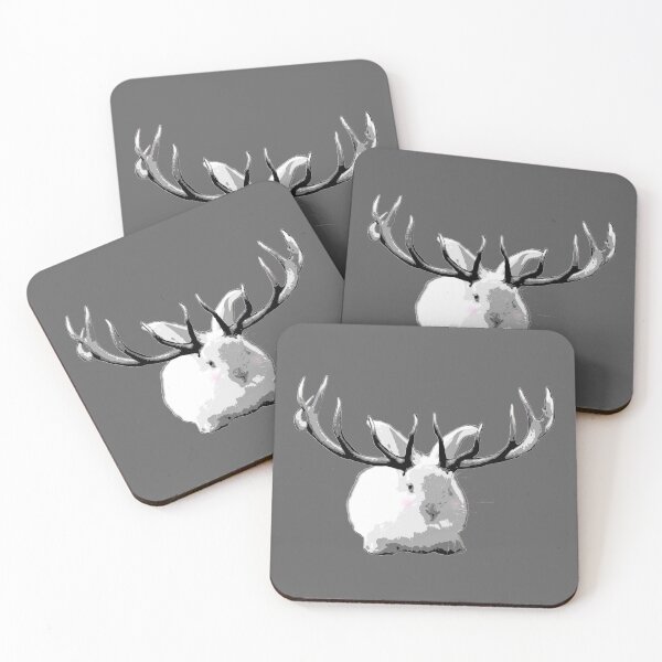 Item preview, My Imaginary Friend - Grayscale Bunny with Antlers designed and sold by LittleMissTyne.