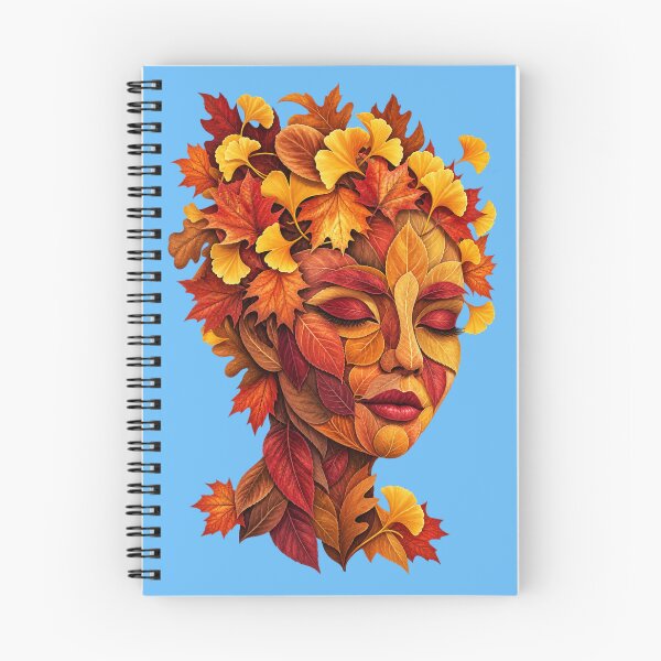 Item preview, Autumn Leaves Goddess Face Fall Nature Portrait Art designed and sold by Evelashop.