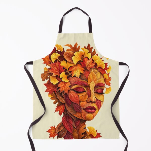 Item preview, Autumn Leaves Goddess Face Fall Nature Portrait Art designed and sold by Evelashop.