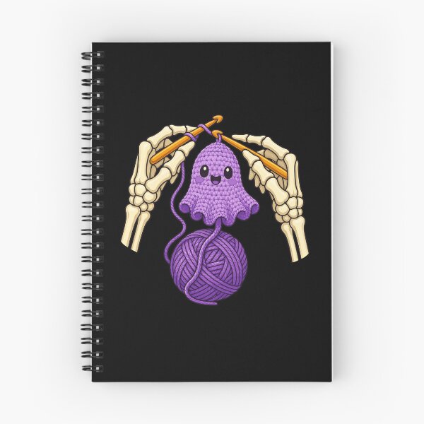 Item preview, Crochet Ghost Skeleton Hands Purple Yarn Halloween Theme. Cute Bonehook Fiber Friends Workshop Collection designed and sold by Pobilo-Design.