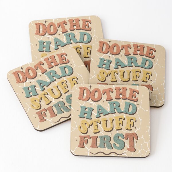 Item preview, Do The Hard Stuff First - Retro Distressed Motivational Quote designed and sold by Ned_Studio.