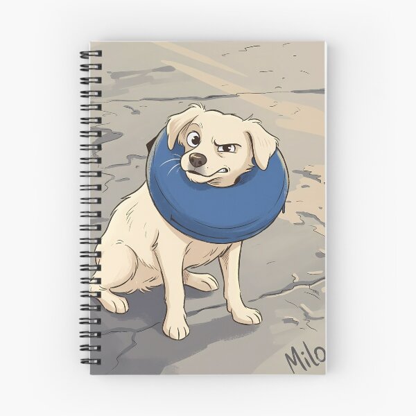 Item preview, Milo el Perro con Collar de Cono / Milo the Dog in e-Collar Cone Opción B: Perro Gruñón con Collar Isabelino - Grumpy Dog with Cone of Shame designed and sold by Sussyg007.