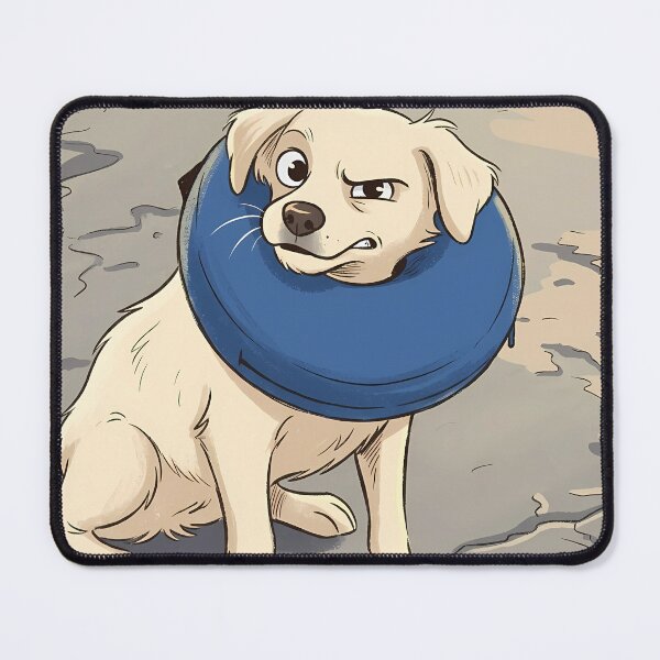 Item preview, Milo el Perro con Collar de Cono / Milo the Dog in e-Collar Cone Opción B: Perro Gruñón con Collar Isabelino - Grumpy Dog with Cone of Shame designed and sold by Sussyg007.