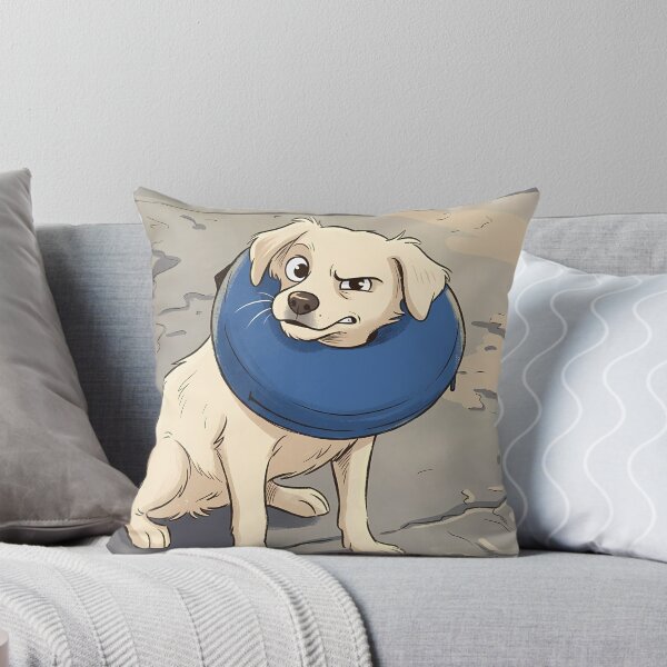 Item preview, Milo el Perro con Collar de Cono / Milo the Dog in e-Collar Cone Opción B: Perro Gruñón con Collar Isabelino - Grumpy Dog with Cone of Shame designed and sold by Sussyg007.