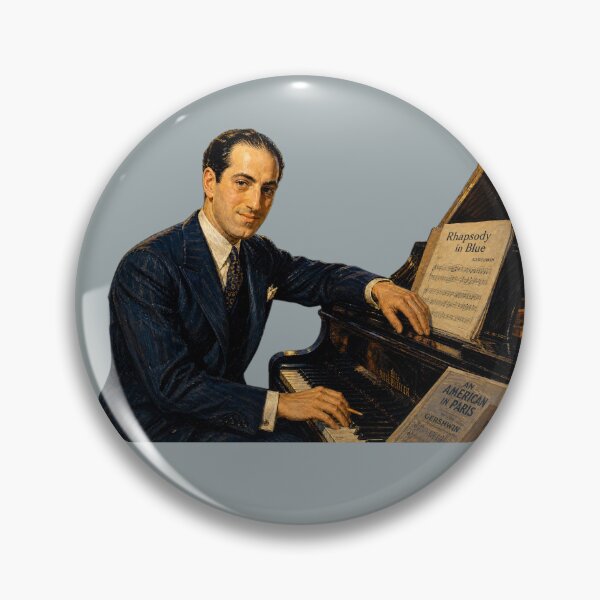 Item preview, Jazz-Age Maestro: George Gershwin Vintage Oil Painting - Rhapsody in Blue designed and sold by DoReMiStudio.