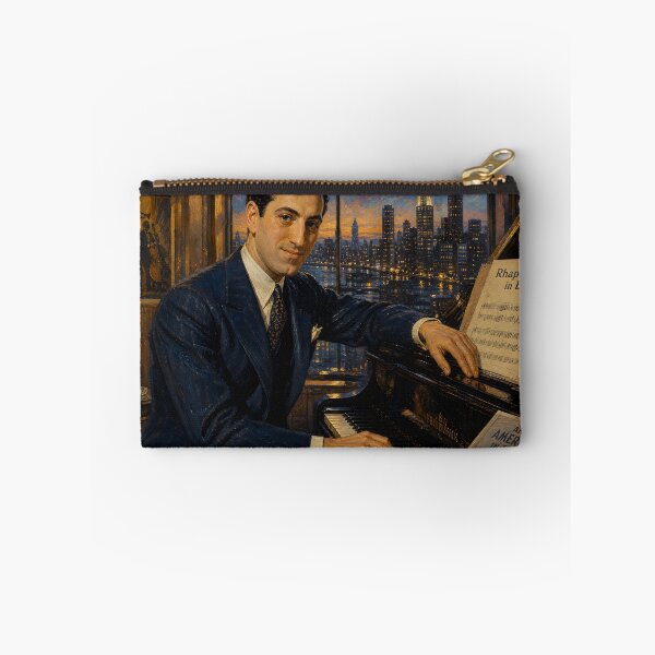 Item preview, Jazz-Age Maestro: George Gershwin Vintage Oil Painting - Rhapsody in Blue designed and sold by DoReMiStudio.