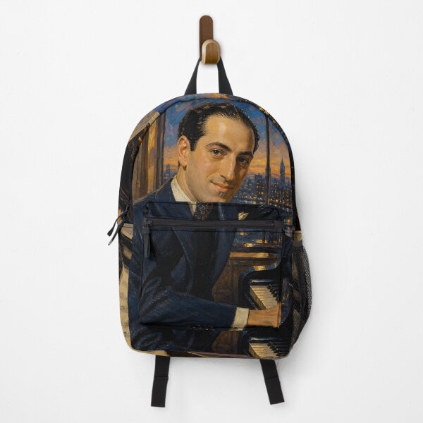 Item preview, Jazz-Age Maestro: George Gershwin Vintage Oil Painting - Rhapsody in Blue designed and sold by DoReMiStudio.