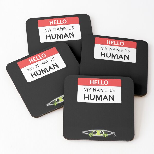 Item preview, Funny Little Alien Hiding in a Zipper "Hello My Name Is Human" designed and sold by APEStudio.
