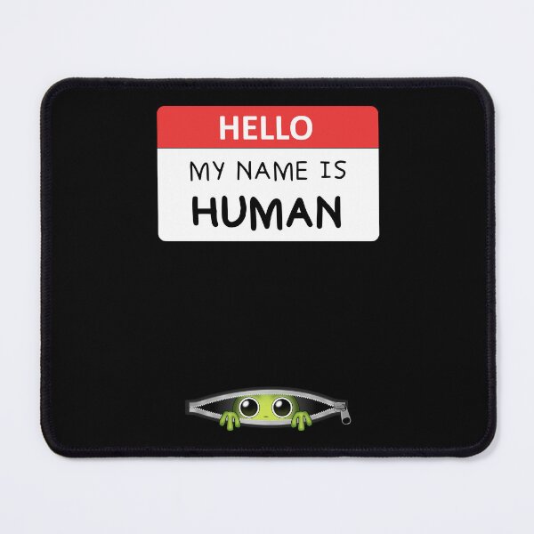Item preview, Funny Little Alien Hiding in a Zipper "Hello My Name Is Human" designed and sold by APEStudio.