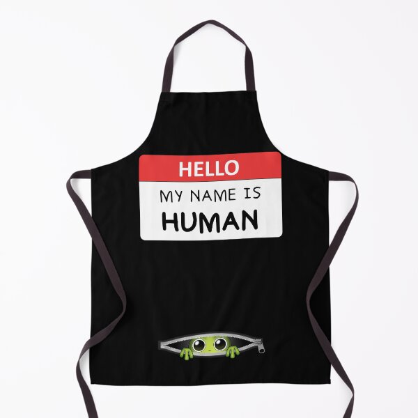 Item preview, Funny Little Alien Hiding in a Zipper "Hello My Name Is Human" designed and sold by APEStudio.