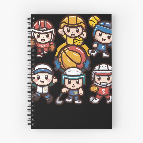 Item preview, Cute Cartoon Sporty Sprouts Team Kids Playing Basketball Football And Hockey designed and sold by YasikaSilks.