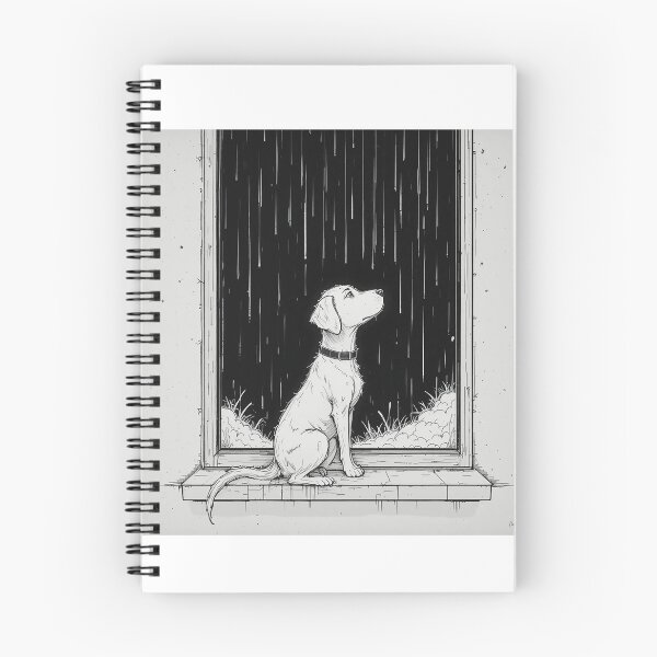 Item preview, Rainy Day Dog by the Window – Minimalist Dog Line Art designed and sold by PixPixari.