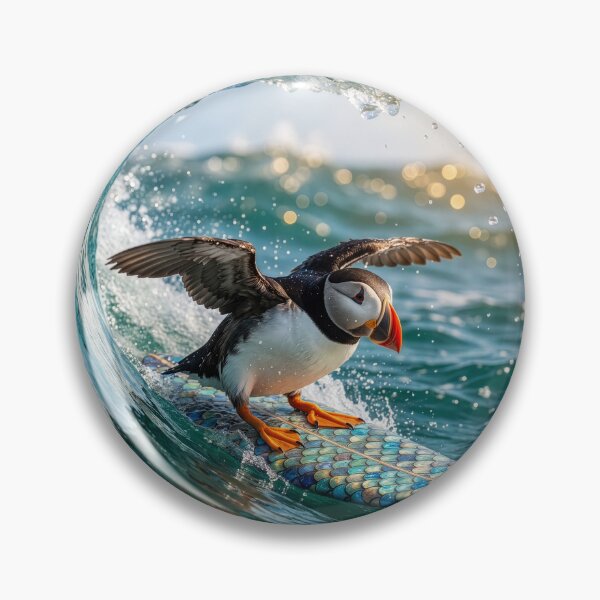 Item preview, Intrepid and Stoked Puffin Goes Surfing designed and sold by Tridentulus.