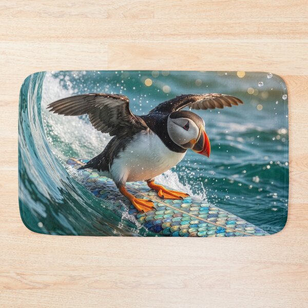 Item preview, Intrepid and Stoked Puffin Goes Surfing designed and sold by Tridentulus.