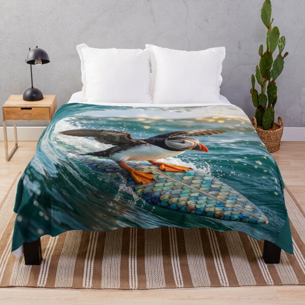 Item preview, Intrepid and Stoked Puffin Goes Surfing designed and sold by Tridentulus.