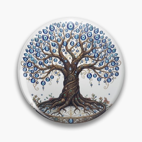 Item preview, Tree of Life Evil Eye Protection Art designed and sold by WhiteLightPrint.
