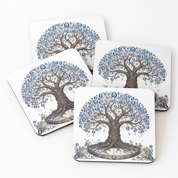Item preview, Tree of Life Evil Eye Protection Art designed and sold by WhiteLightPrint.