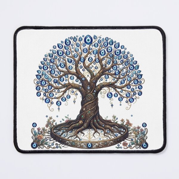 Item preview, Tree of Life Evil Eye Protection Art designed and sold by WhiteLightPrint.