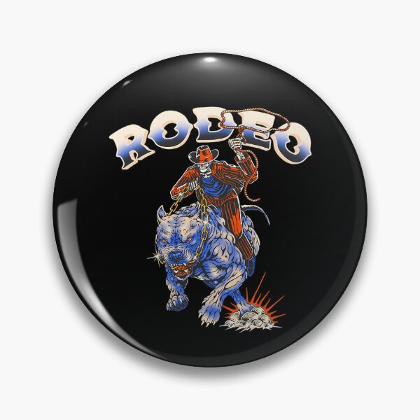 Item preview, Cowboy Skeleton Riding Wild Pitbull Dog With Chain And Lasso Rope designed and sold by YasikaSilks.