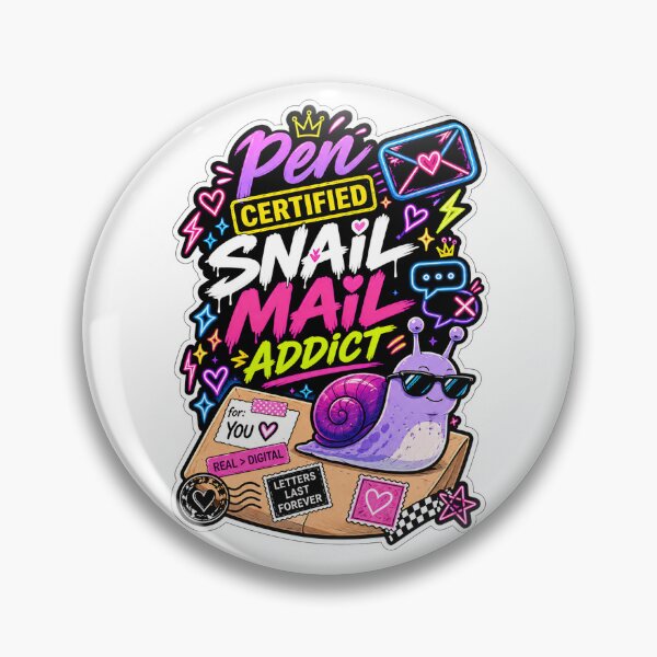 Item preview, Pen Certified Snail Mail Addict – Cute Snail Mail Lover Sticker with Snail, Letters & Neon Design designed and sold by alexcorporation.