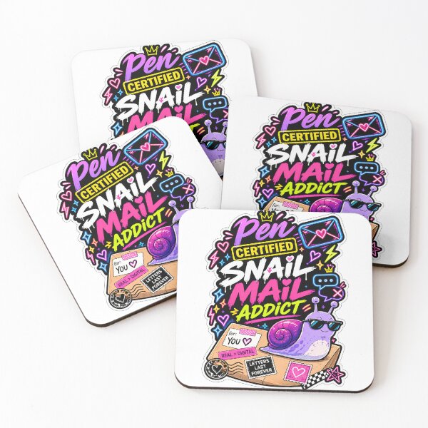 Item preview, Pen Certified Snail Mail Addict – Cute Snail Mail Lover Sticker with Snail, Letters & Neon Design designed and sold by alexcorporation.