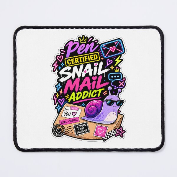 Item preview, Pen Certified Snail Mail Addict – Cute Snail Mail Lover Sticker with Snail, Letters & Neon Design designed and sold by alexcorporation.