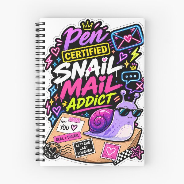 Item preview, Pen Certified Snail Mail Addict – Cute Snail Mail Lover Sticker with Snail, Letters & Neon Design designed and sold by alexcorporation.
