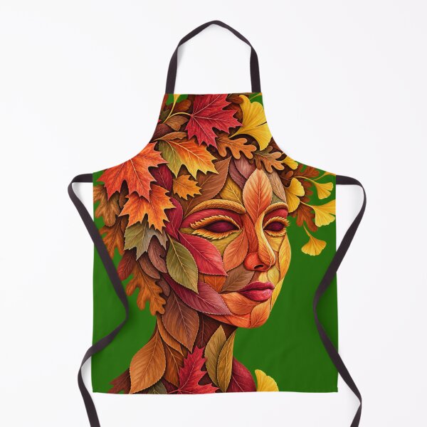 Item preview, Autumn Leaves Goddess Face Fall Nature Portrait Art designed and sold by Evelashop.