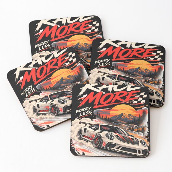 Item preview, Race More Worry Less | Vintage Racing Car Poster | Retro Motorsport Track Day designed and sold by Moh-nd-Eg.