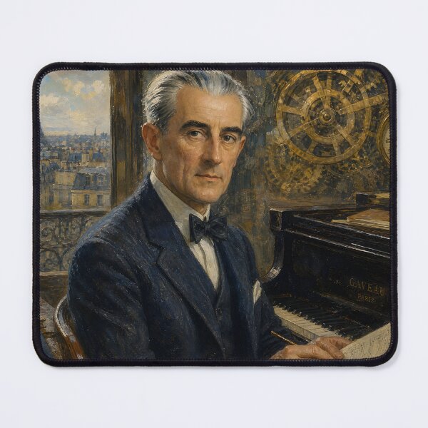 Item preview, Master of Precision: Maurice Ravel Vintage Oil Painting - Impressionist Elegance designed and sold by DoReMiStudio.