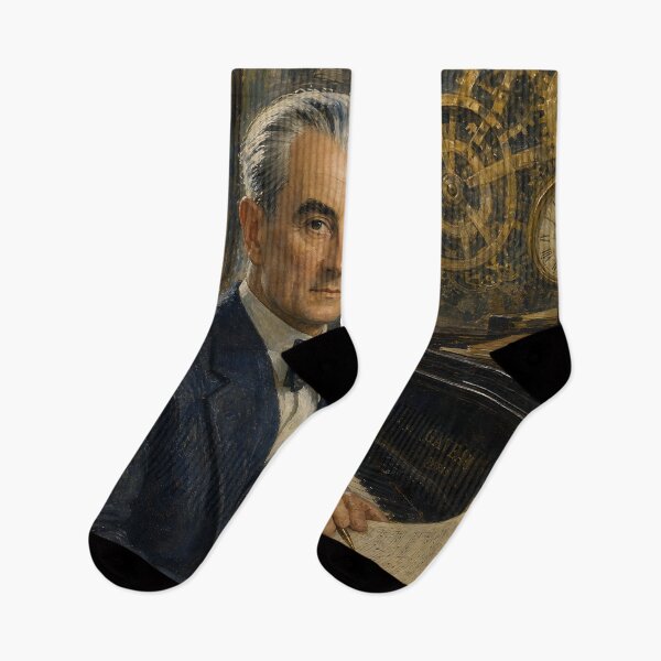 Item preview, Master of Precision: Maurice Ravel Vintage Oil Painting - Impressionist Elegance designed and sold by DoReMiStudio.