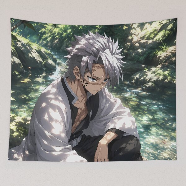 Item preview, Sanemi Shinazugawa Demon Slayer Forest Stream Reflection designed and sold by Dashsopaner.