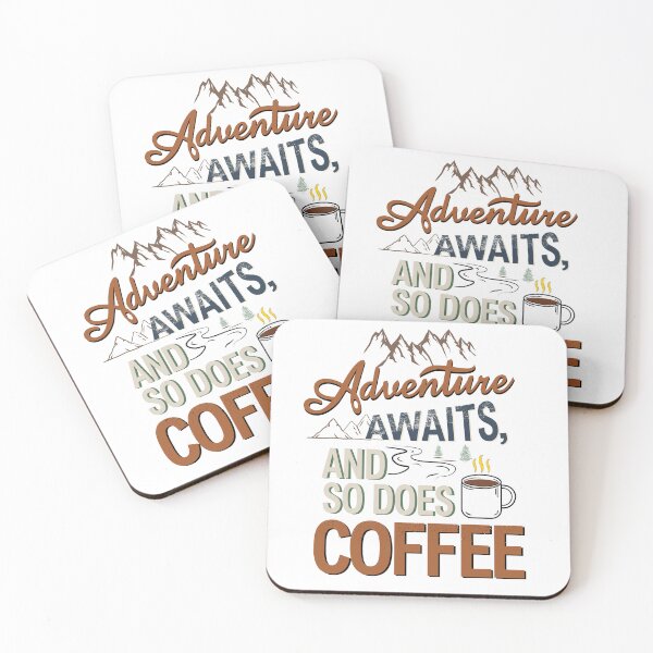 Item preview, Adventure Awaits And So Does Coffee - Vintage Camping & Hiking designed and sold by Ned_Studio.