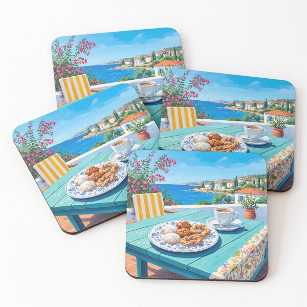 Item preview, Greek Pastry And Coffee Seaside designed and sold by Home Decor Art.