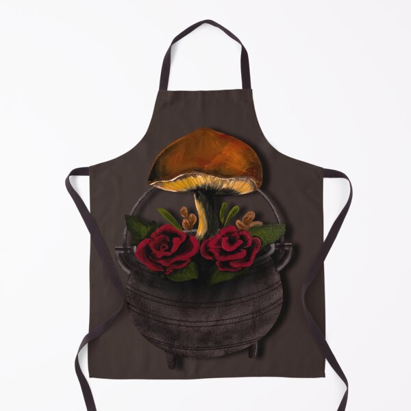 Item preview, Gothic Mushroom Cauldron and Red Roses Cottagecore Art designed and sold by ArtistsAtticWI.